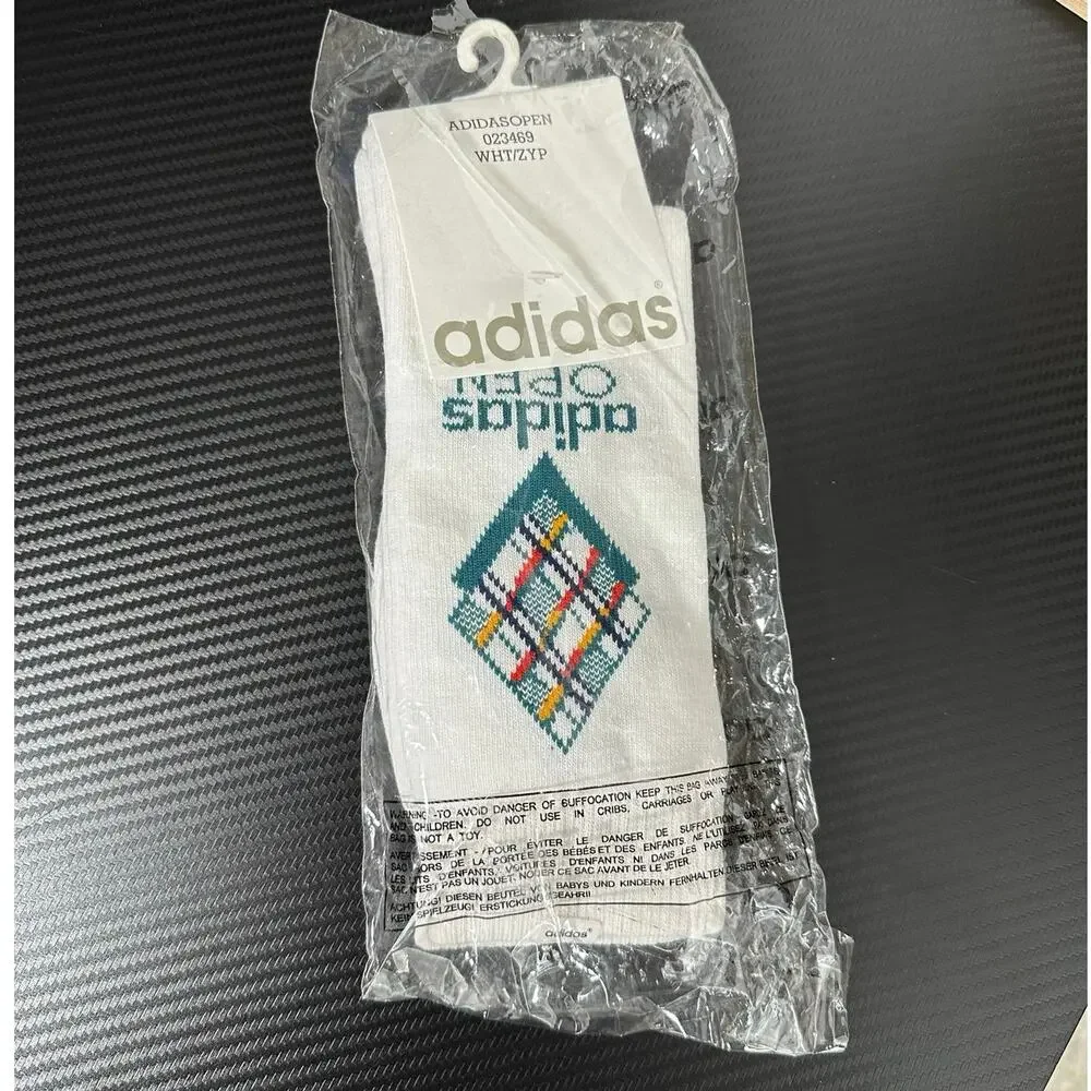 Adidas Open Socks Mid Calf White NEW Tennis Sportswear